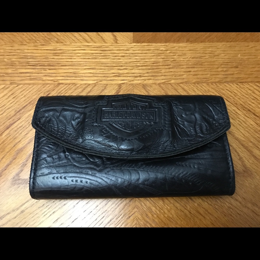 Harley Davidson Black Leather Wallet